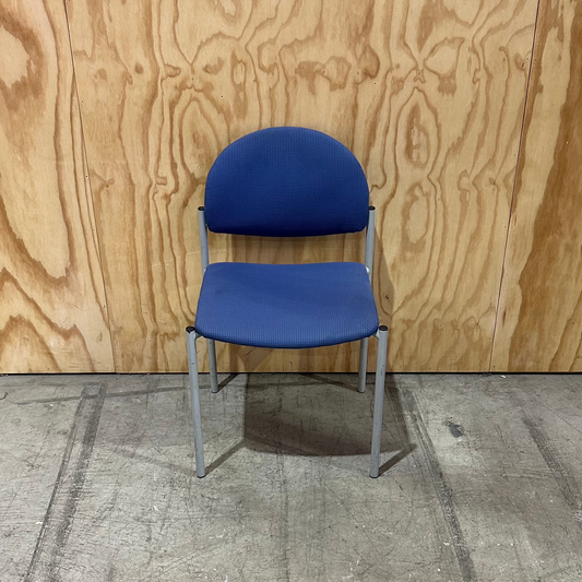 Blue Waiting Room Chair with Grey Legs