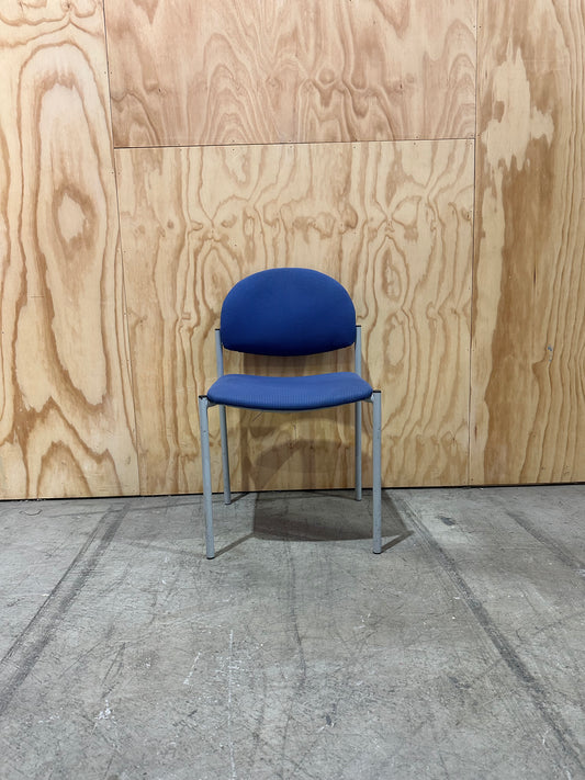 Blue Waiting Room Chair with Grey Legs