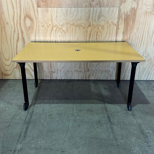 Desk with Cable Management on Castors