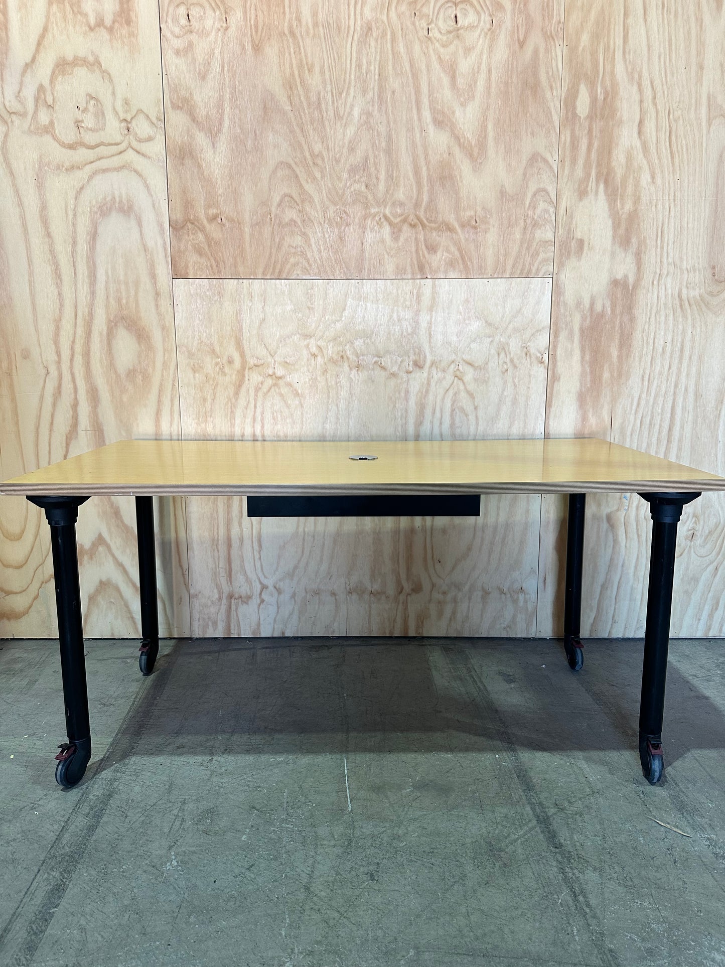 Desk with Cable Management on Castors