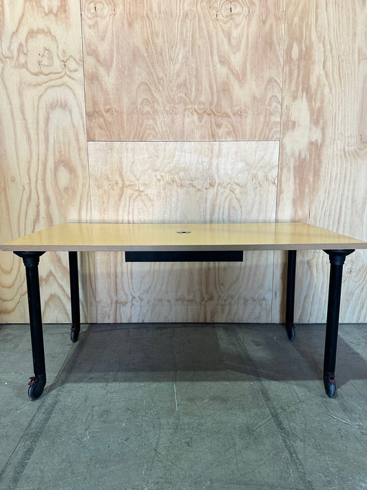 Desk with Cable Management on Castors