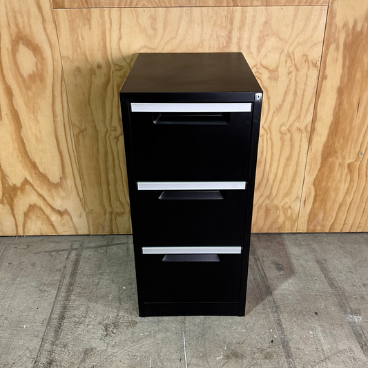 Black 3 Drawer Filing Cabinet