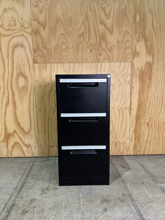 Black 3 Drawer Filing Cabinet