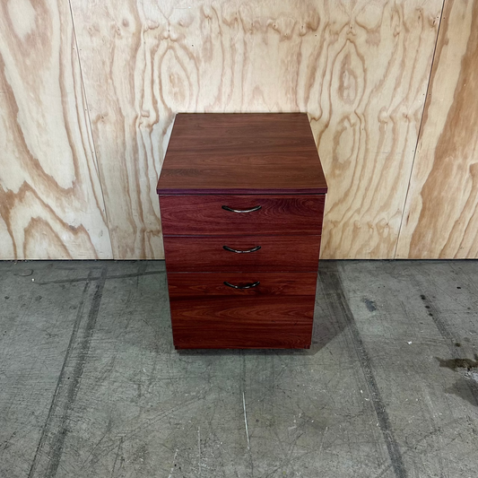 Dark Wooden 3 Drawer Pedestal