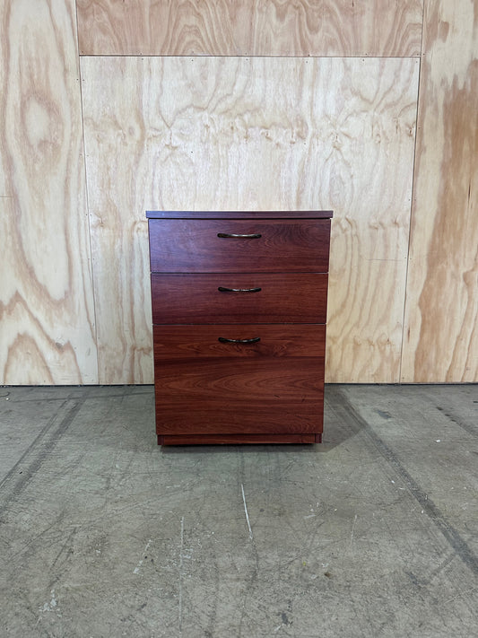Dark Wooden 3 Drawer Pedestal