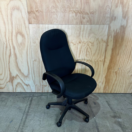 Black Office Chair with Waffle Fabric