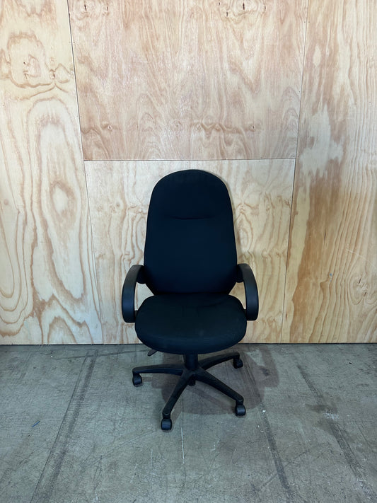 Black Office Chair with Waffle Fabric