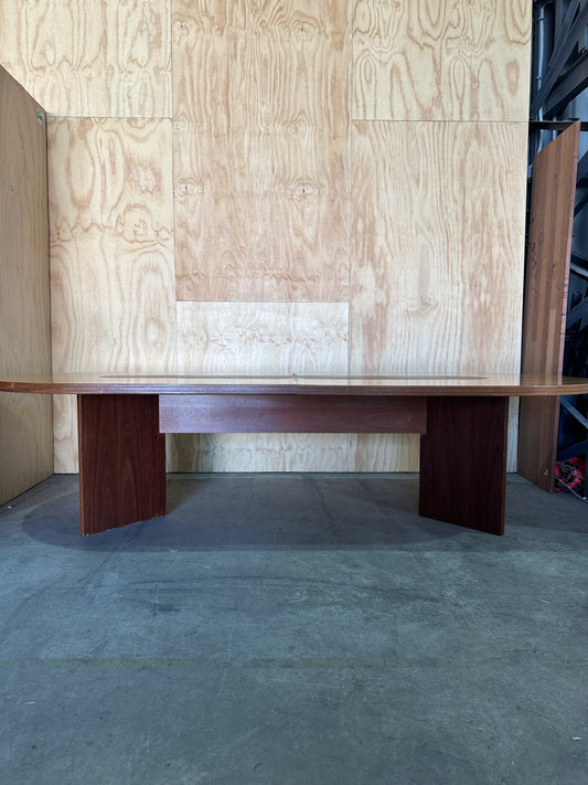 Timber Boardroom Table with Leather Inlay