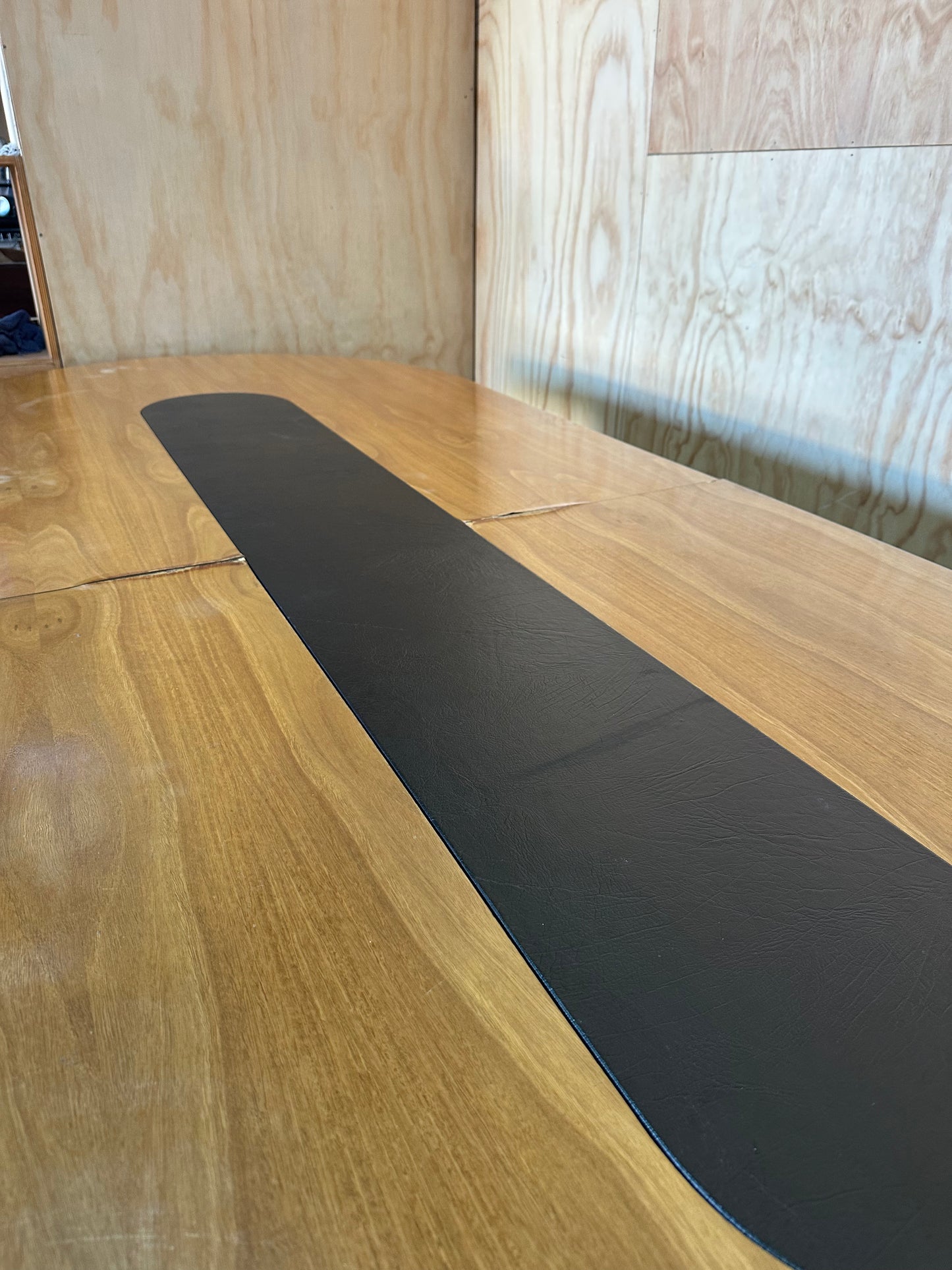 Timber Boardroom Table with Leather Inlay