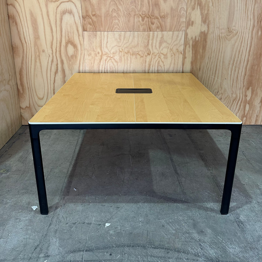 Ikea 'BEKANT' Square Conference Table with cable management net