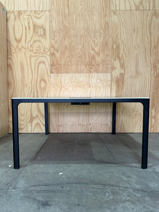 Ikea 'BEKANT' Square Conference Table with cable management net
