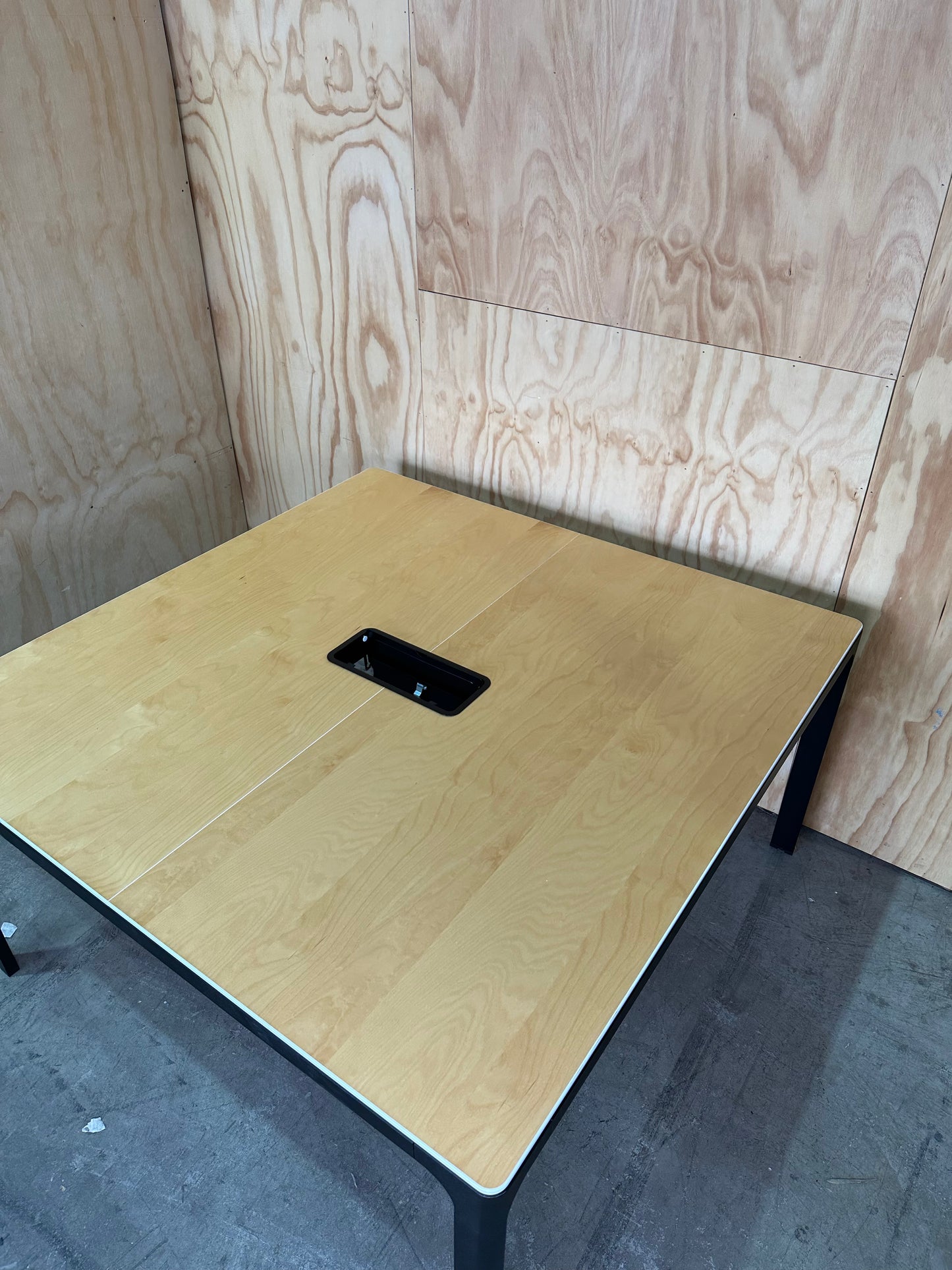 Ikea 'BEKANT' Square Conference Table with cable management net