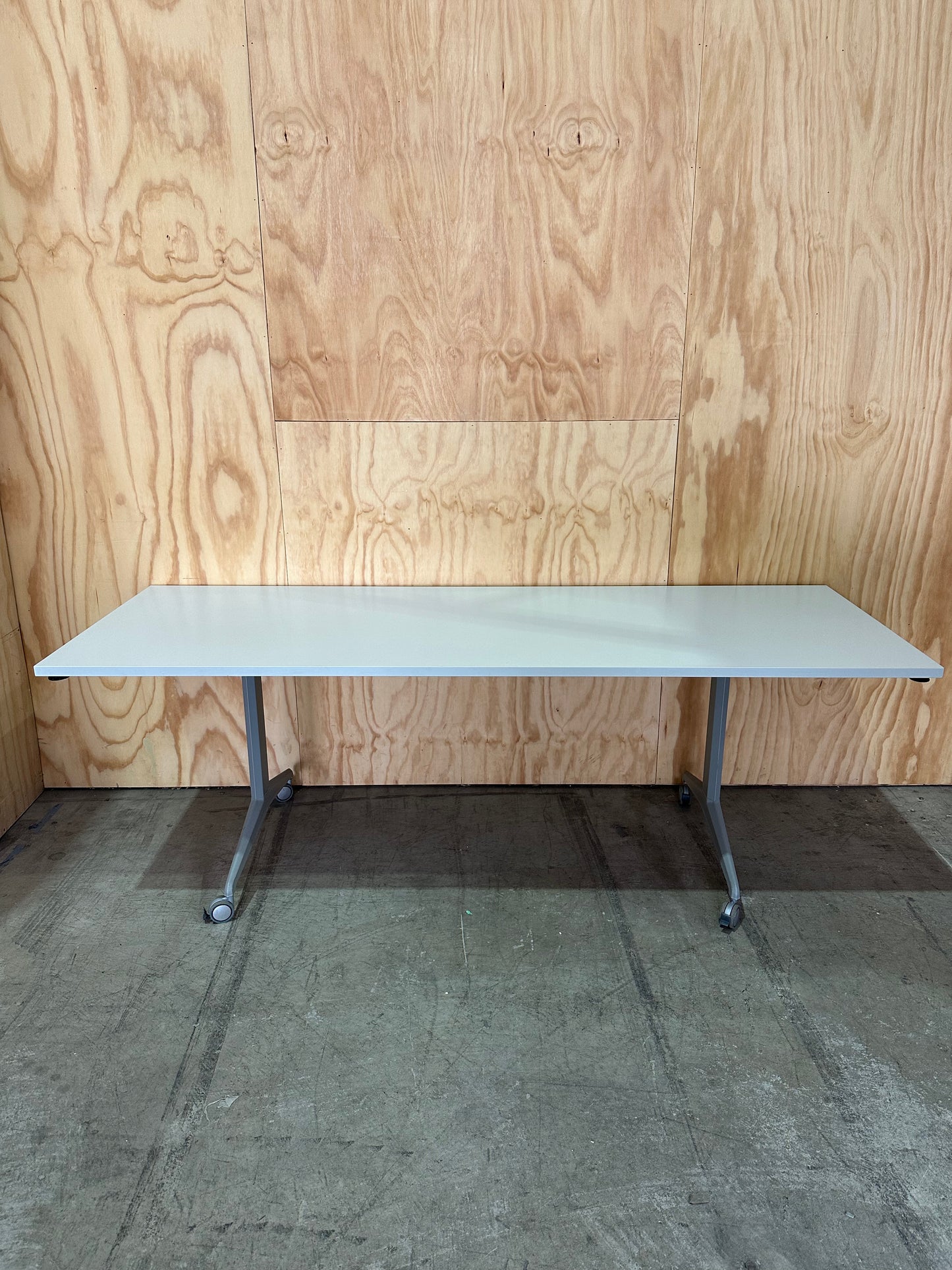 White Flip Desk on Castors