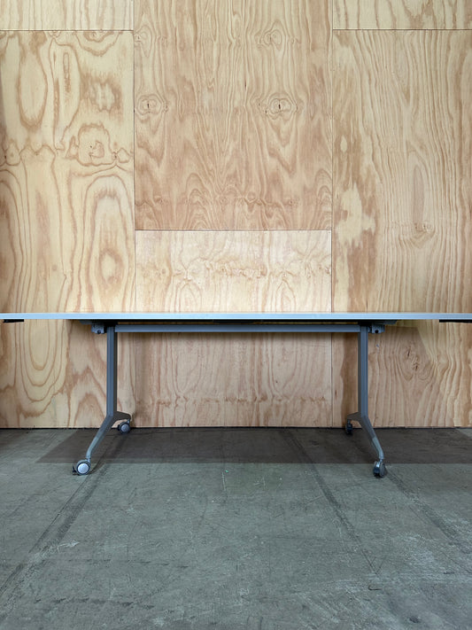 White Flip Desk on Castors