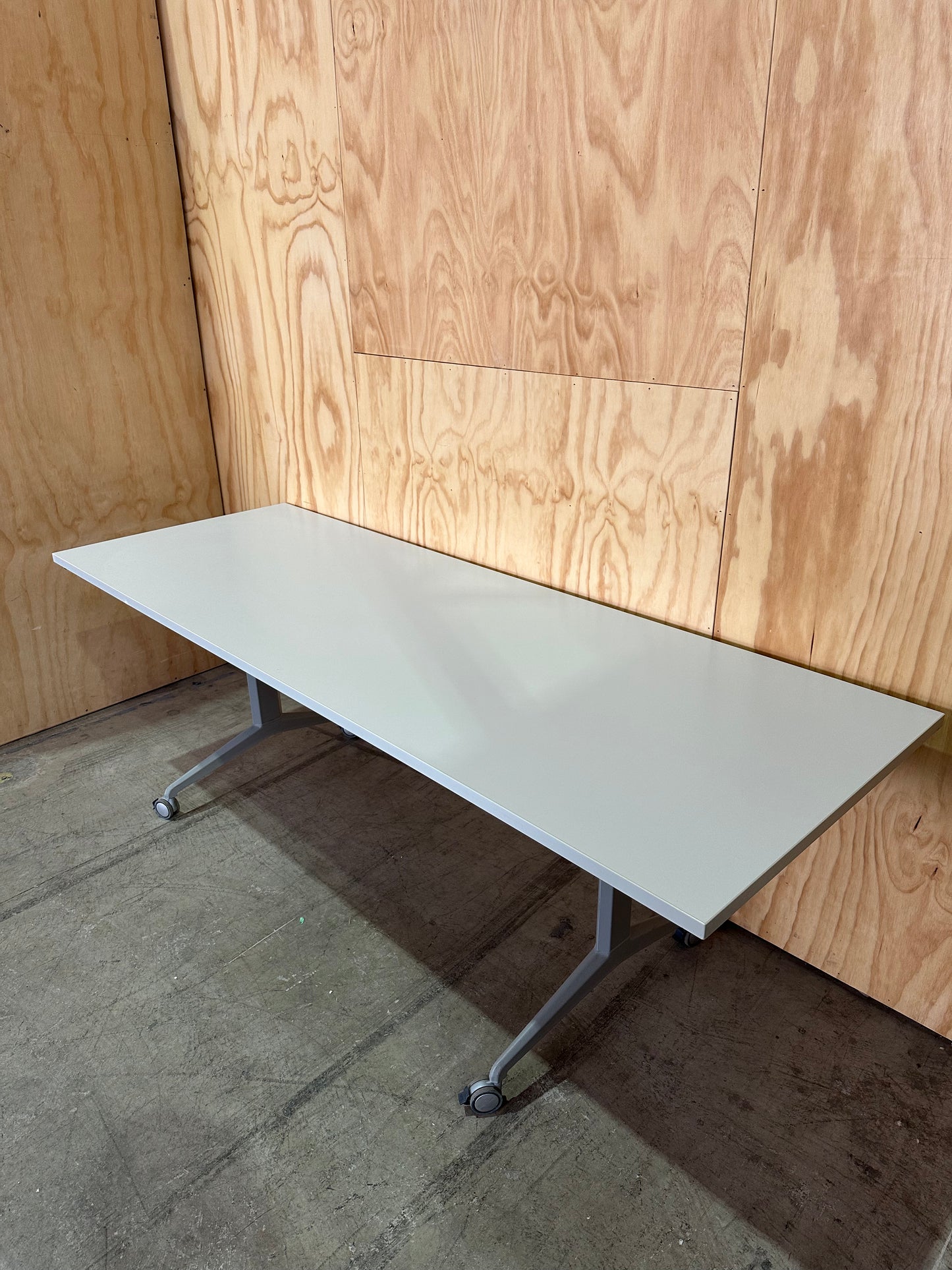 White Flip Desk on Castors