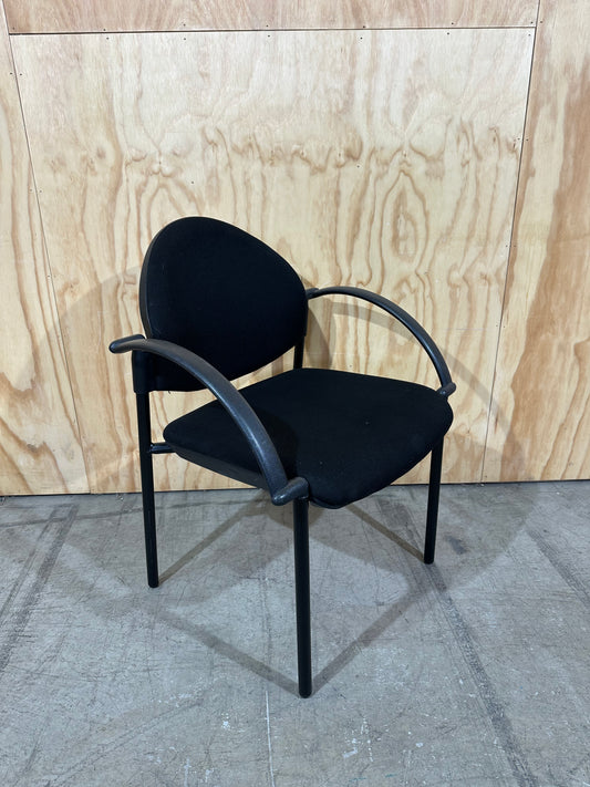 Black fabric waiting room chair