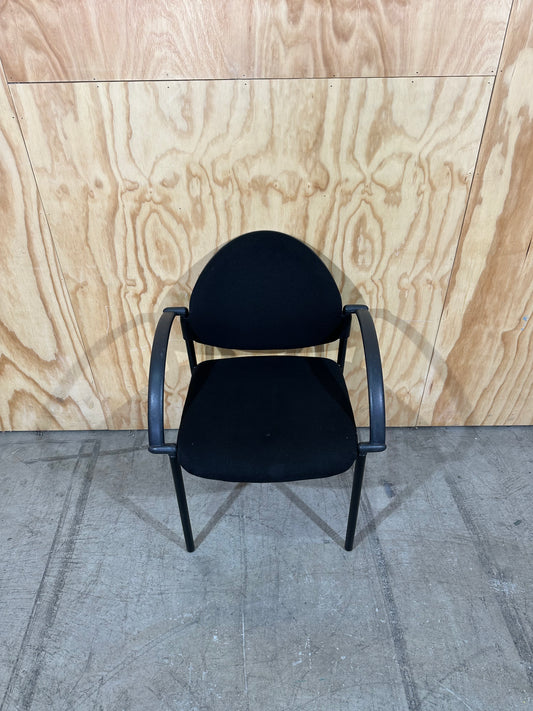 Black fabric waiting room chair