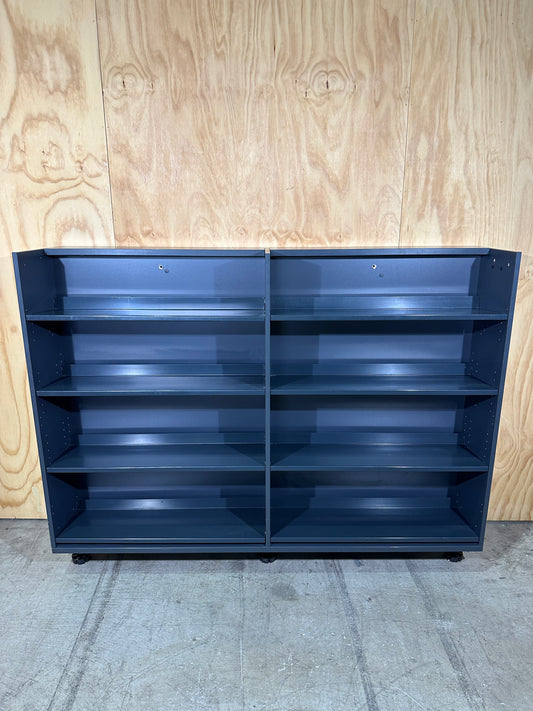 Charcoal Double Length Metal Bookshelf