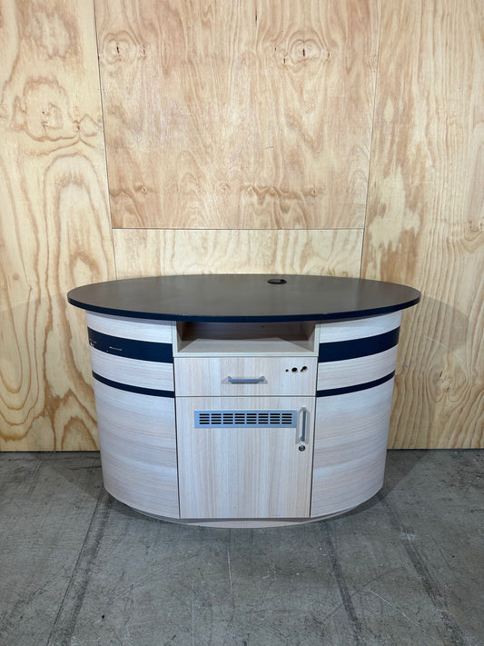 Oval desk/storage unit