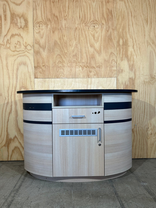 Oval desk/storage unit