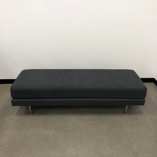 Dark Grey Backless Day Bed on Chrome Legs