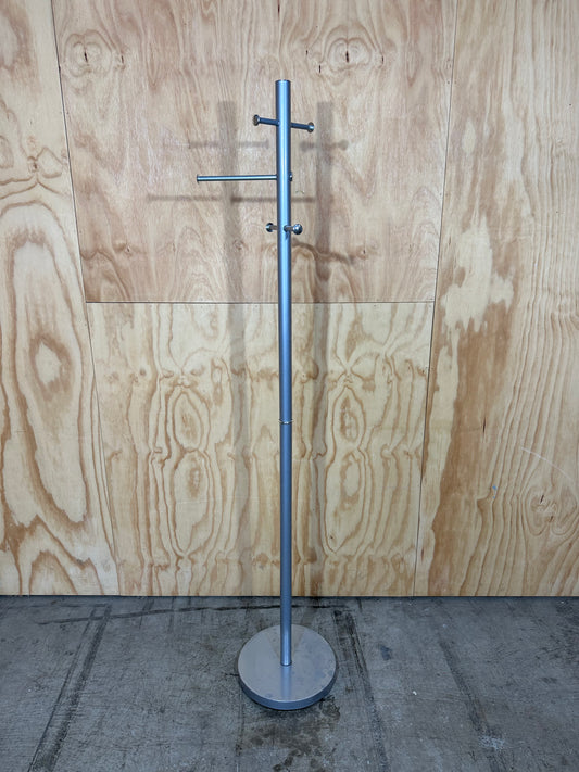 Grey coat rack on chrome base