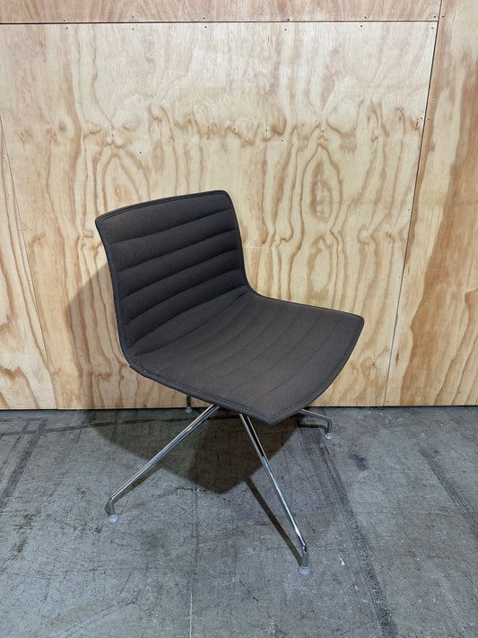 Arper Catifa 46 Chair with Swivel Trestle on Feet in olive