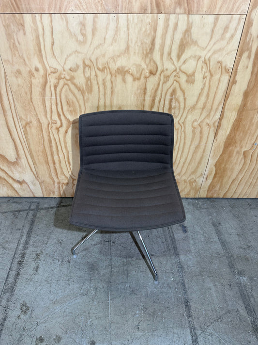 Arper Catifa 46 Chair with Swivel Trestle on Feet in olive