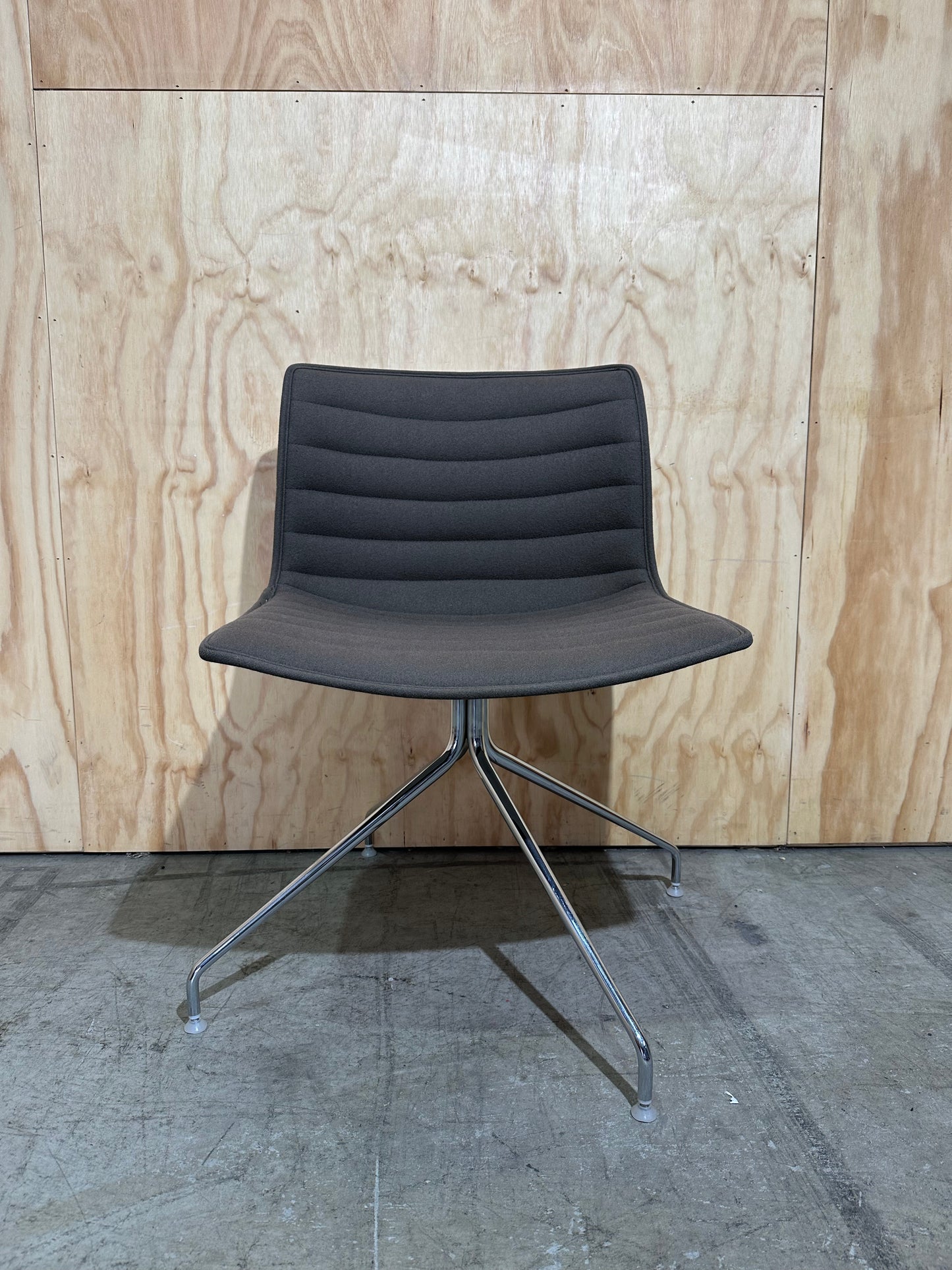 Arper Catifa 46 Chair with Swivel Trestle on Feet in olive