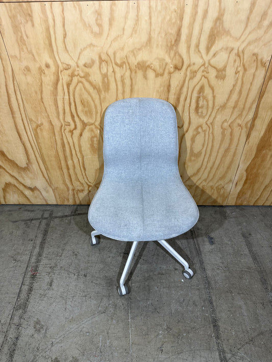 Light grey office swivel chair on castors