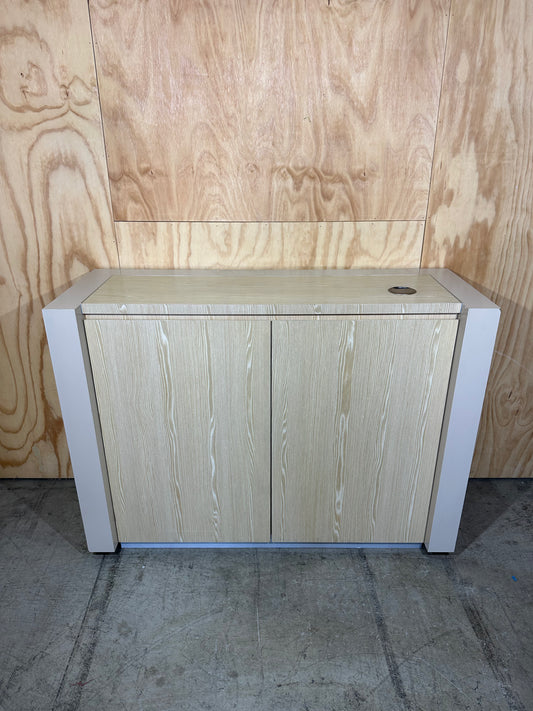 Timber veneer sideboard with cable management