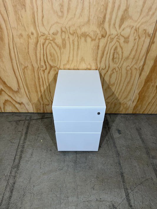 3 drawer white pedestal