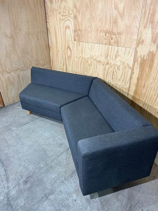 Two Part Modular Corner Couch Dark Grey