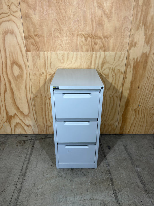 Elitebuilt 3 Drawer filing cabinet light grey