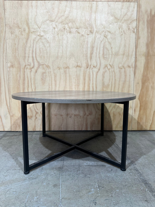 Wood Veneer coffee table black legs
