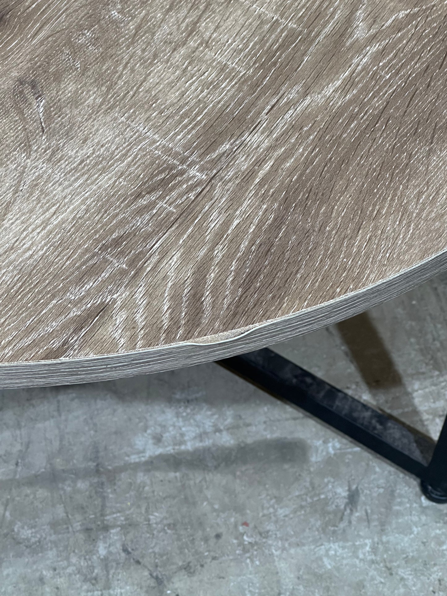 Wood Veneer coffee table black legs