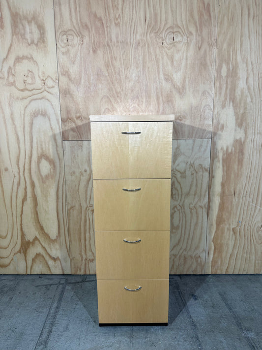 Timber veneer 4 drawer filing cabinet
