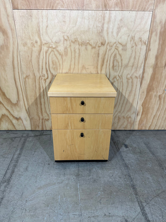 Mobile 3 drawer timber veneer pedestal