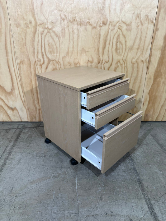 Wood veneer 3 drawer pedestal