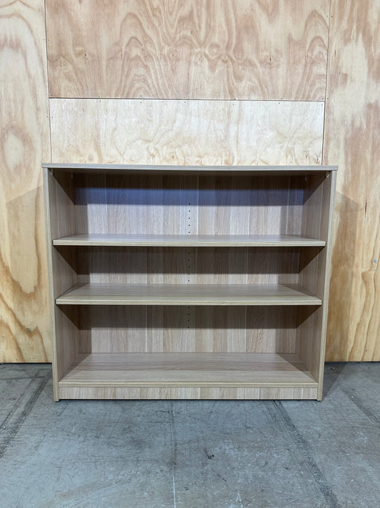 Double Shelf Wood Veneer Bookcase