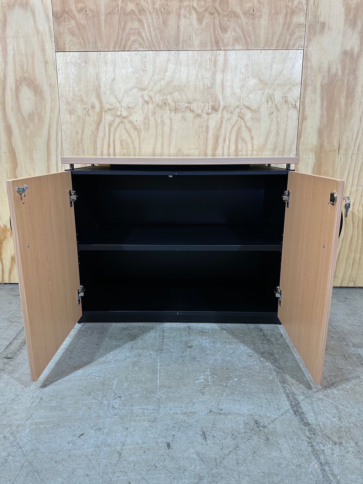 Timber veneer two door sideboard by Workspace