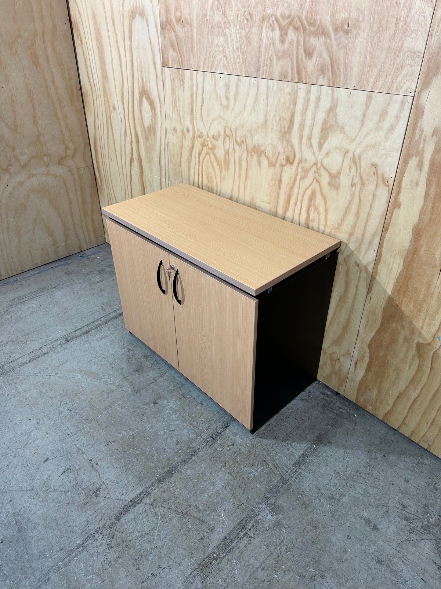 Timber veneer two door sideboard by Workspace