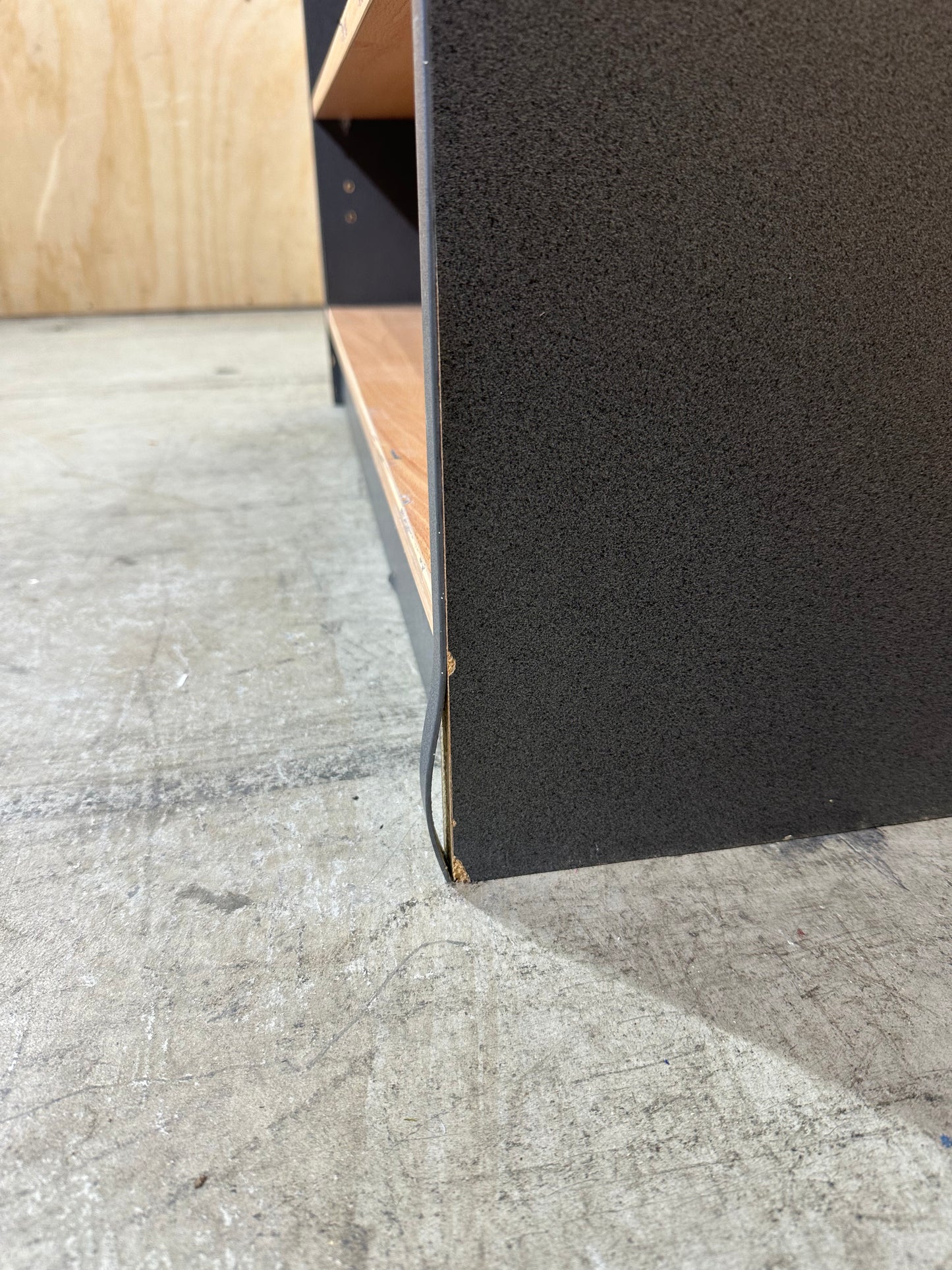 Timber veneer/Grey bookcase