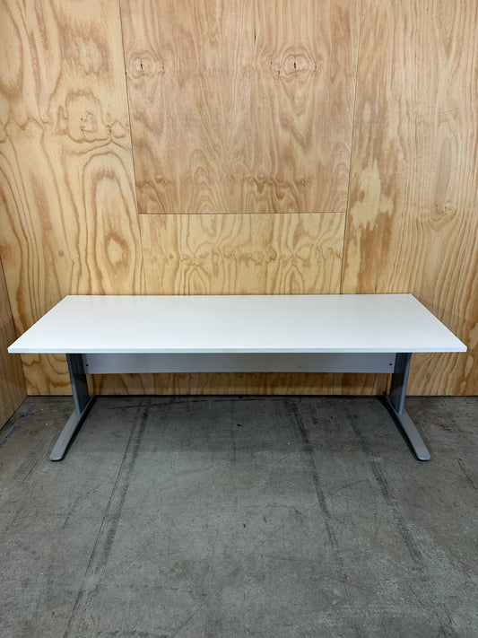 White Desk with modesty panel