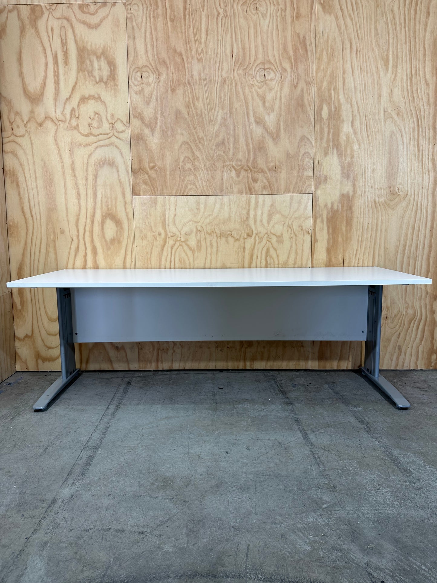 White Desk with modesty panel