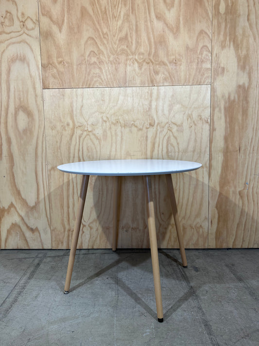White Coffee Table with Wooden Legs