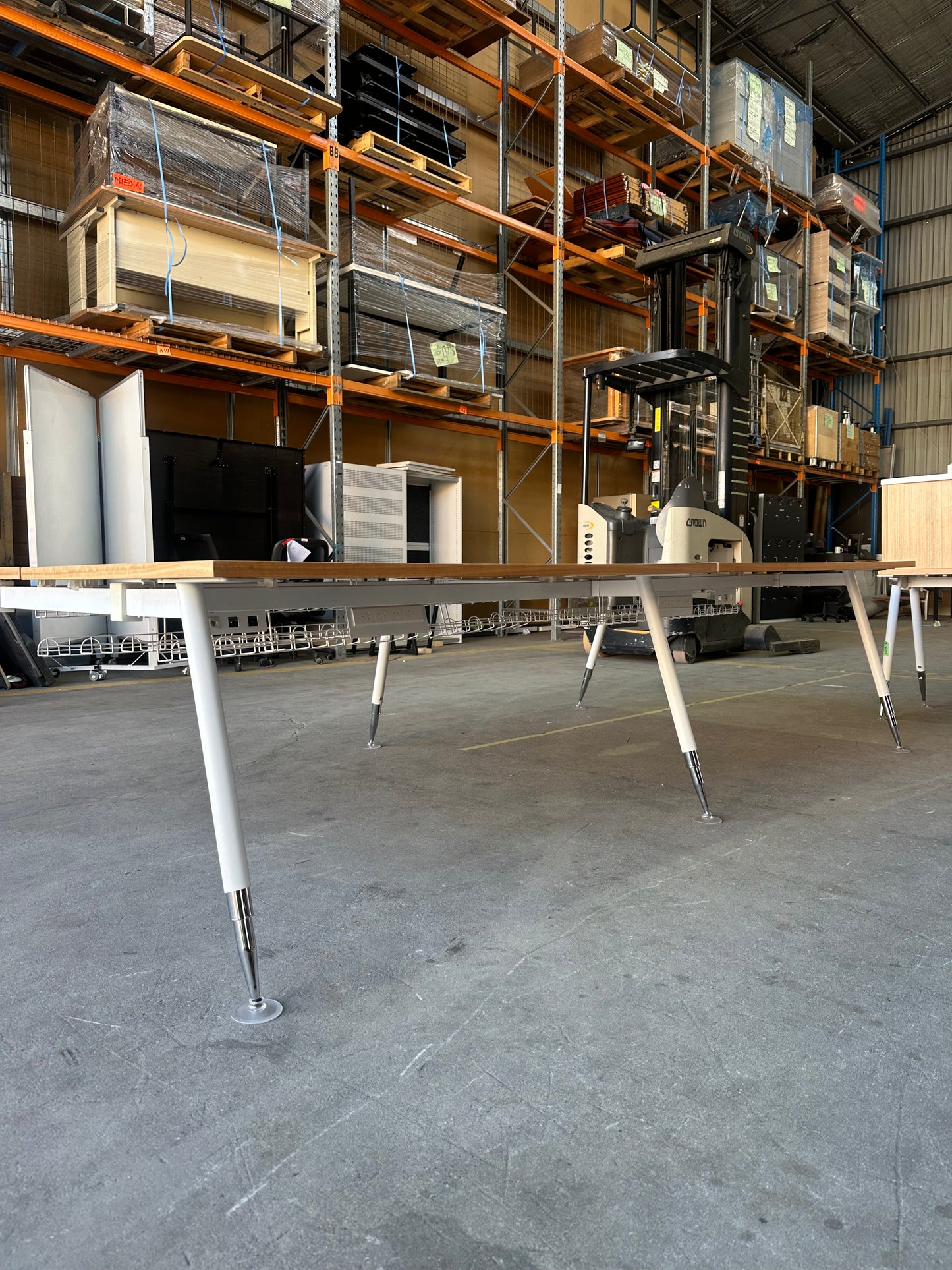 Fusion Workstation by Workspace double bay with wood veneer