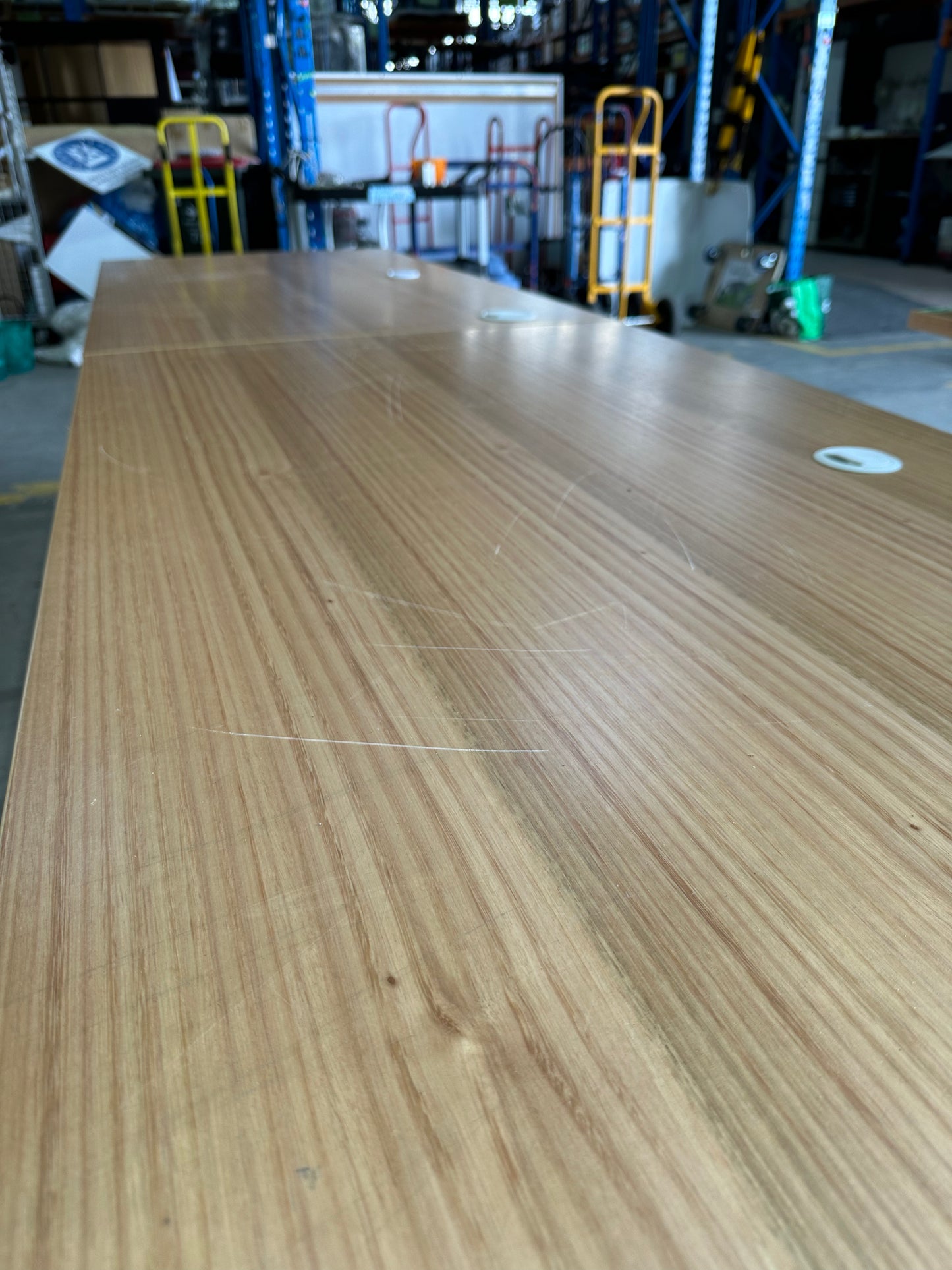 Fusion Workstation by Workspace Long Wood Veneer Desk