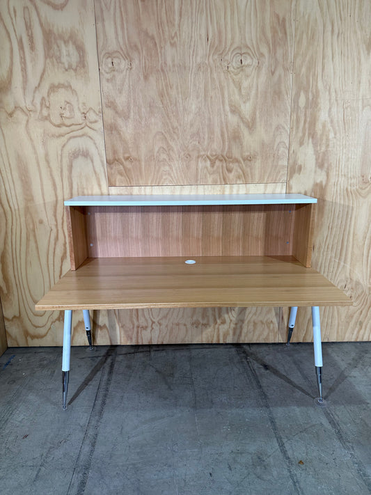 Fusion workstation by Workspace timber veneer with hutch