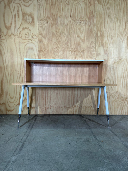 Fusion workstation by Workspace timber veneer with hutch